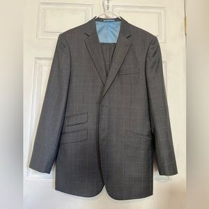 Custom Suit Light Blue Check